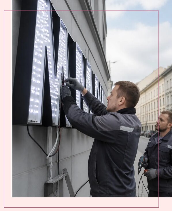Изготовление и монтаж светодиодных LED вывесок в Санкте-Петербурге
