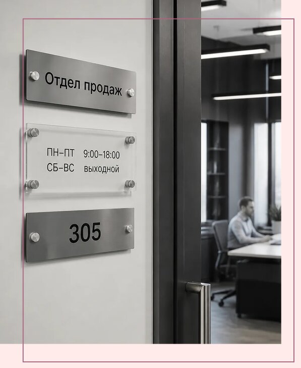 Офисные таблички на дверь в Санкте-Петербурге по цене от 5208 р. | Аванза-Снк
